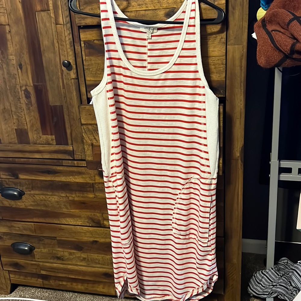 Red and white dress